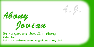 abony jovian business card